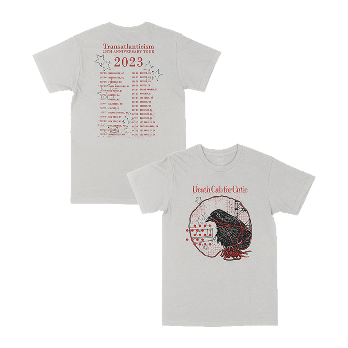 String Theory Silver 2023 Tour Tee Death Cab for Cutie